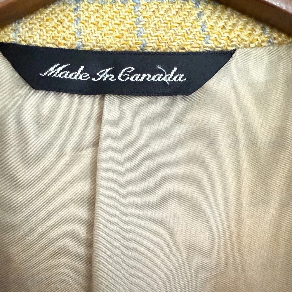 Vtg Maus & Hoffman 100% Cashmere Blazer Mens 42R Yellow Windowpane Quiet Luxury